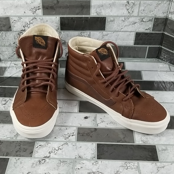 leather high top vans